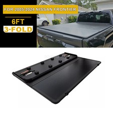 6FT Hard Tonneau Cover Truck Bed Tri-Fold for 2005-2026 Nissan Frontier picture