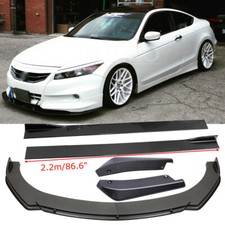 For Honda Accord Coupe Sedan Front & Rear Bumper Lip Spoiler + Side Skirt Carbon picture