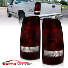 For 1999-2002 Dark Red Rear Tail Lights Chevy Silverado/1999-2006 GMC Sierra picture
