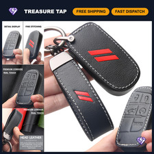 Leather Key Fob Cover & Keychain for Dodge Jeep Charger Challenger Durango 3-5 B picture