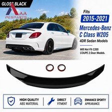 Fits 2015-21 Mercedes Benz W205 C200 C300 C43 AMG Rear Trunk Spoiler Gloss Black picture