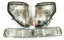 4pc Chrome Corner & Signal Lights Set for Toyota Land Cruiser RJ77 LJ72 1990-199 picture