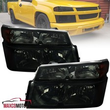 Smoke Headlights+Bumper Corner Lamp Fits 2004-2012 Chevy Colorado GMC Canyon 4PC picture