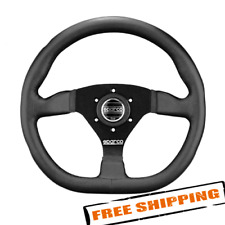 Sparco 015TRGL1TUV 3-Spoke L360 Series Black Leather D-Shape Steering Wheel picture