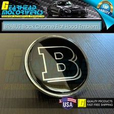 Brabus Front Hood Black Emblem Flat Laurel Wreath Badge AMG Mercedes Benz 57mm picture