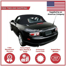 2006-15 Mazda Miata Convertible Soft Top w/ DOT Approved Glass Window, Black picture