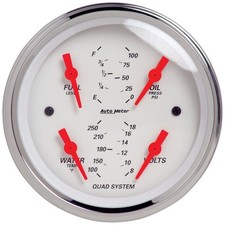 AutoMeter Arctic White Fits 3-3/8in Quad Gauge 100 PSI/100-250 Deg F / 8-18V / picture
