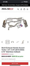 Rev9 Stainless Steel Cat-Back Exhaust Kit QUAD TIPS For HONDA ACCORD 2018-22 picture