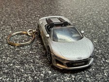Fits Audi R8 Spyder Keychain Silver Hot Wheels Matchbox Exotic 2017+ 2nd Gen picture