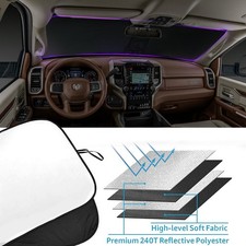 For 2010-2026 Dodge Ram 2500 3500 Cab Front Windshield Sun Shade Cover Foldable picture