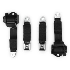1978-82 Corvette Single Retractor Shoulder Seatbelt System PushButton - Black picture