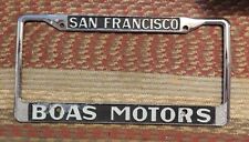 San Francisco Boas Motors Car Dealership Dealer License Plate Chrome Cover  picture