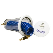 _HoseCoil Flush Mount Enclosure w/15' Hose & Brass Nozzle Boat Washdown System picture