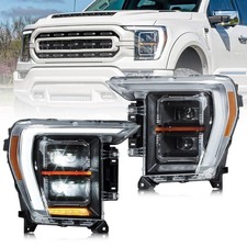 2X LED Projector Headlights For 2021 2022 2023 Ford F150 F-150 14th Dynamic DRL picture