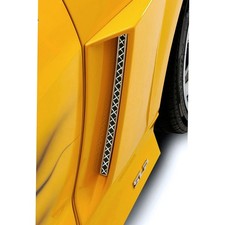 ACC Side Vent Grilles fits 10-13 Camaro Req. Xenon Scoops-Laser Mesh SS/Polished picture