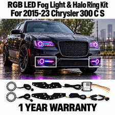 4PCS RGB LED Fog Light & Halo Ring Kit For 2015-2023 Chrysler 300 300C 300S picture