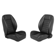 TMI Pro Series Black Low Back Cruiser Bucket Seat Pair w/ Black Stitching picture