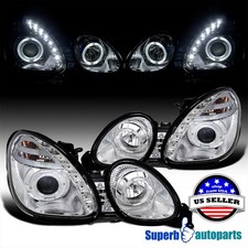 Fit 1998-2005 Lexus GS300 98-05 GS400 Halo Ring Projector Headlights 8-LED Lamps picture