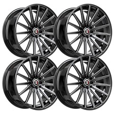 (Set-4) Spec-1 SP-69 19x8.5 5x100 38mm Black Milled Wheels Rims 19 Inch picture