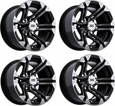 GTW Specter 12 inch Machined/Black Aluminum Golf Cart Wheel | 3:4 Offset | Set 4 picture