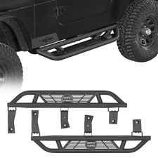 Fit 1987-1995 Jeep Wrangler YJ 2Pc Steel Drop Down Side Step Bars Running Boards picture