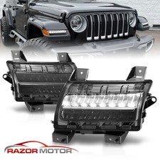 2018-2023 For Jeep Wrangler JL Sport Sequential LED Smoke Parking Signal Lights picture