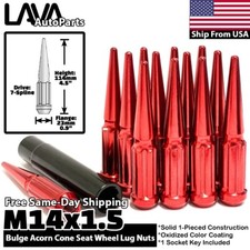 24x Red 14x1.5 Spike Lug Nut Fit Chevy Silverado 1500 Tahoe Suburban Traverse picture