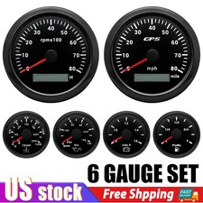 6 Gauge Set GPS Speedometer 0-80MPH Tacho For Car Marine Boat Truck Waterproof picture