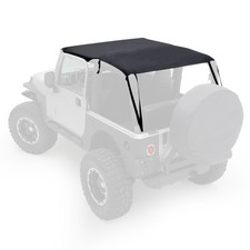 Black Extended Bikini Brief Top Fabric for 1997-2006 Jeep Wrangler TJ 2 DOOR picture