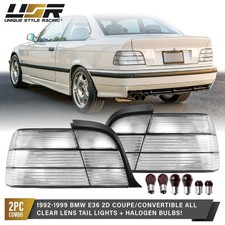 OE Frosted Clear Tail Lights w/ Bulbs L+R For 92-99 BMW E36 3 Series 2Door Coupe picture