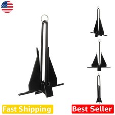 Durable Boat Anchor Slip Ring Shank - Black PVC Coated Steel - For 24ft Boats picture