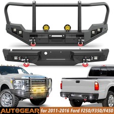 For 11-16 Ford F250 F350 Front or Rear Bumper W/ Winch Plate Grille Bar Lights picture