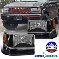 Fits 1993-1996 Jeep Grand Cherokee Head Lights Bumper Lamps Corner Lights 6PC picture
