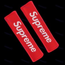 X2 Brand New Red Soft Touch Fabric Seat Belt Cover Shoulder Pad Cushion VIP picture
