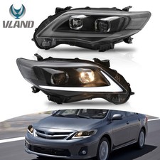 2*VLAND For 2011-2013 Toyota Corolla Sedan LED DRL Headlights Front Headlamp picture