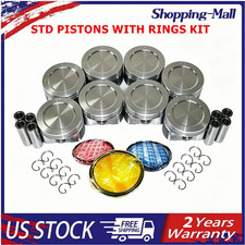 NEW 8X STD SIZE ENGINE PISTONS AND RINGS ASSEMBLY FOR GM CHEVY CADILLAC LM7 5.3L picture
