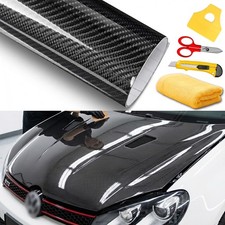 7D Premium Super Gloss Black Carbon Fiber Vinyl Wrap Bubble Free Air Release 6D picture