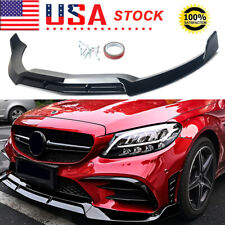 FOR 2015-2018 MERCEDES BENZ W205 C205 C300 C43 AMG GLOSS BLACK FRONT BUMPER LIP picture