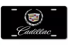 Cadillac Cadi Wreath Inspired Art flat Aluminum License Plate Tag Black look picture