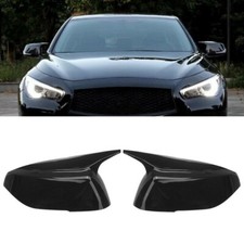 2X M Style Side Mirror Cover Caps For Infiniti Q50 Q50S Q60 Q70 QX30 Gloss Black picture