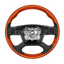 YourGrip Wood Steering Wheel for 2018-2026 Freightliner Cascadia -Cadmium Orange picture