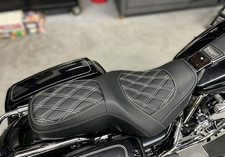 Universal Seat Rider Passenger Cushion Diamond Style For Harley Road King Models picture
