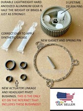 Corvette 88-96 Headlight Motor Aluminum Gear Kit+Actuator Bushings+Instructions picture