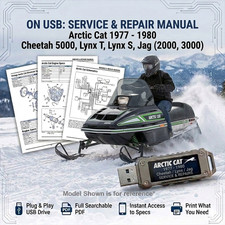 ARCTIC CAT LYNX S JAG 2000 JAG 3000 1977 - 1980 SERVICE REPAIR SHOP MANUAL USB picture