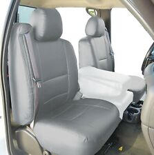 IGGEE S.LEATHER CUSTOM FIT FRONT SEAT COVERS FOR CHEVY SILVERADO 2003-2006 GREY picture