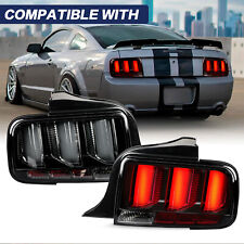 Tail Lights W/Sequential LED Lamps Rear Brake Smoked Tube For 2005-2009 Mustang picture