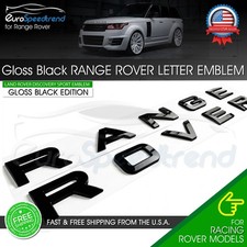 Range Rover Letters Emblem Fit Rover Gloss Black Hood Sport Rear Badge Tailgate picture