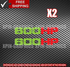 600 HP / HORSEPOWER VINYL DECAL STICKER 2 COLOR STICKERS LIME GREEN/RED picture