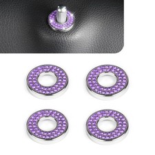 Sodcay Pack-4 Car Door Lock Cover, Rhinestones Pull Rod Bolt 4 PCS, Purple  picture