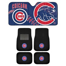 NEW MLB CHICAGO CUBS Car Truck Carpet Floor Mats and Windshield Sun Shade SET picture